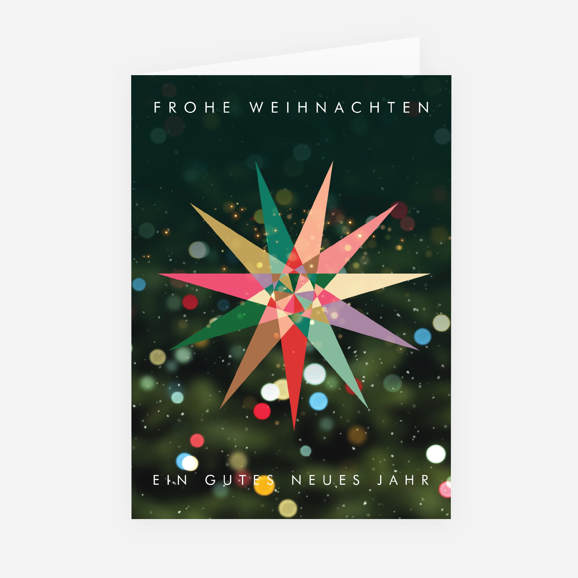 Leuchtender Stern | Weihnachtskarte • Hochformat klappbar photo N° 1
