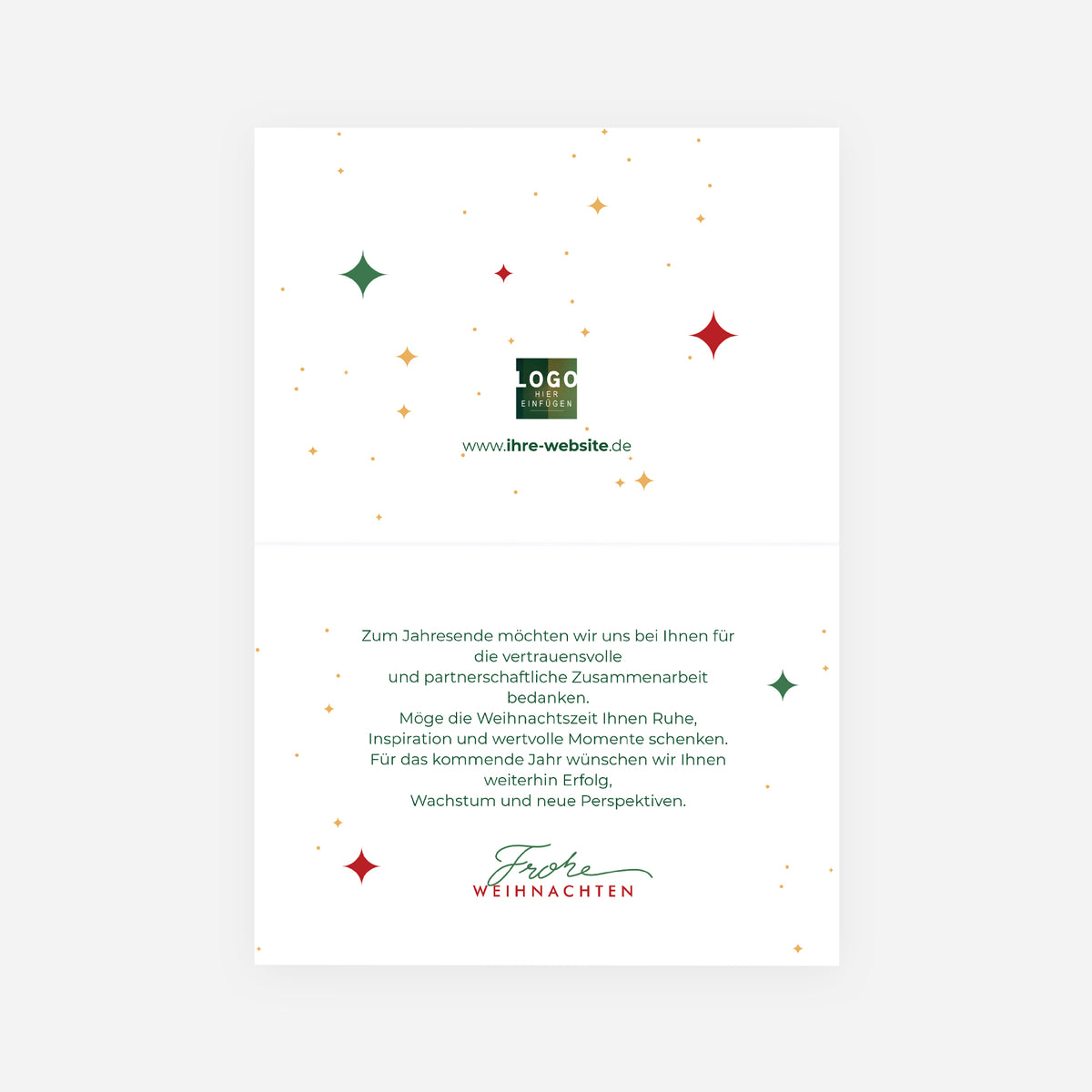 Zauberhafte Weihnachtskugeln | Weihnachtskarte mit goldener Prägung • Horizontal klappbar photo N° 2
