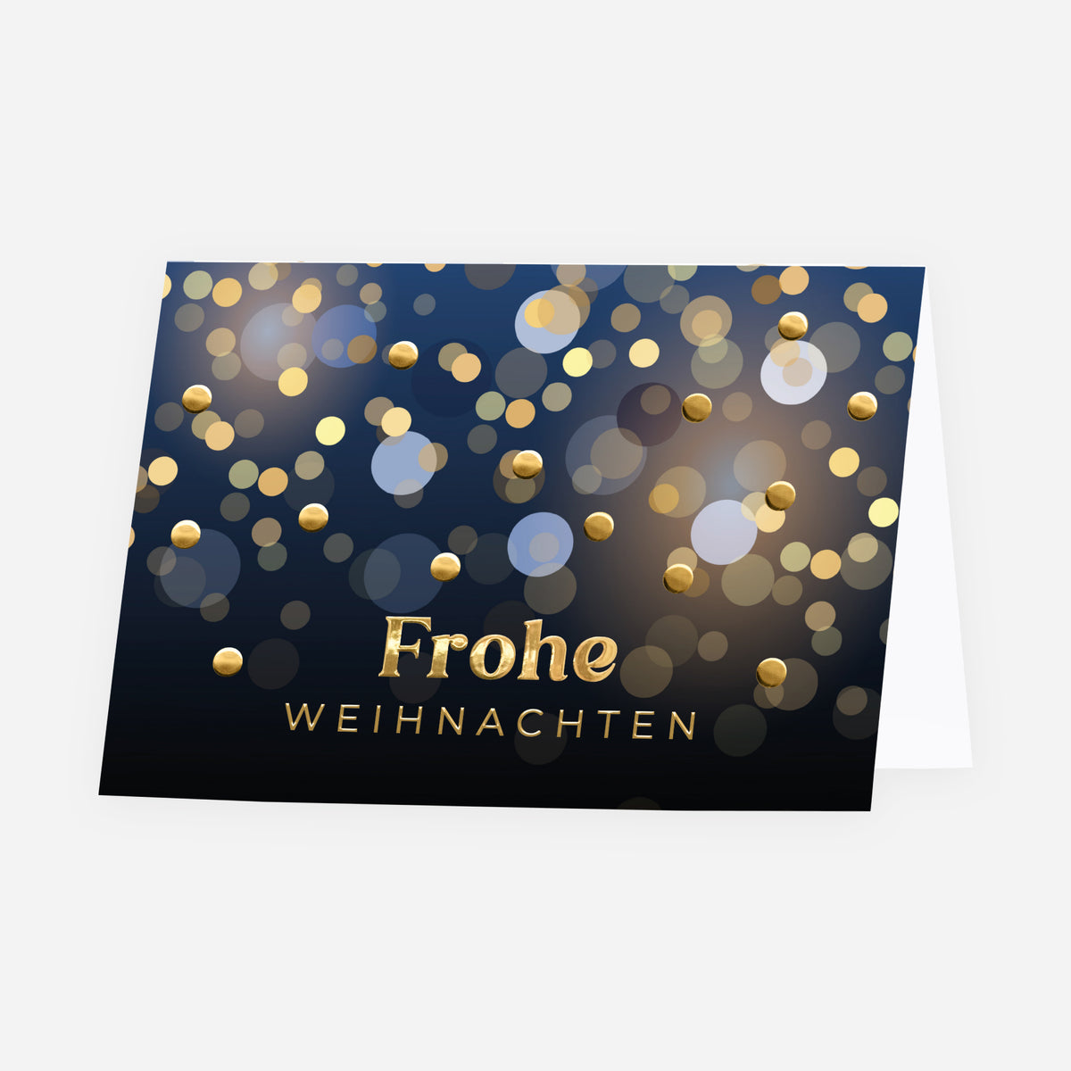 Goldene Eleganz | Weihnachtskarte mit goldener Prägung • Horizontal klappbar photo N° 1