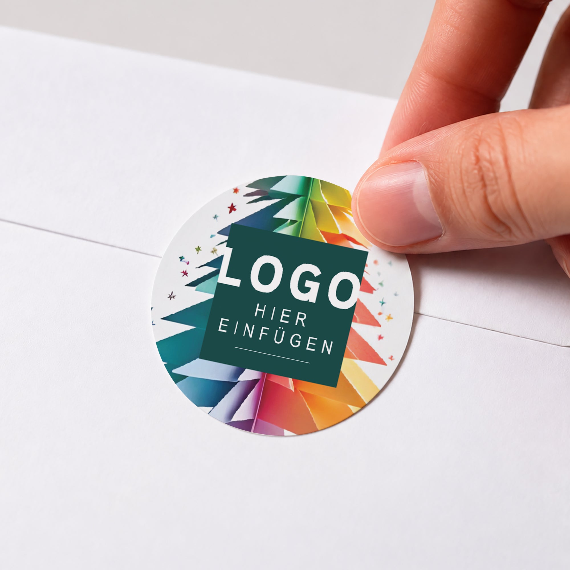 Regenbogen-Tannenbaum | Sticker • Rund photo N° 1