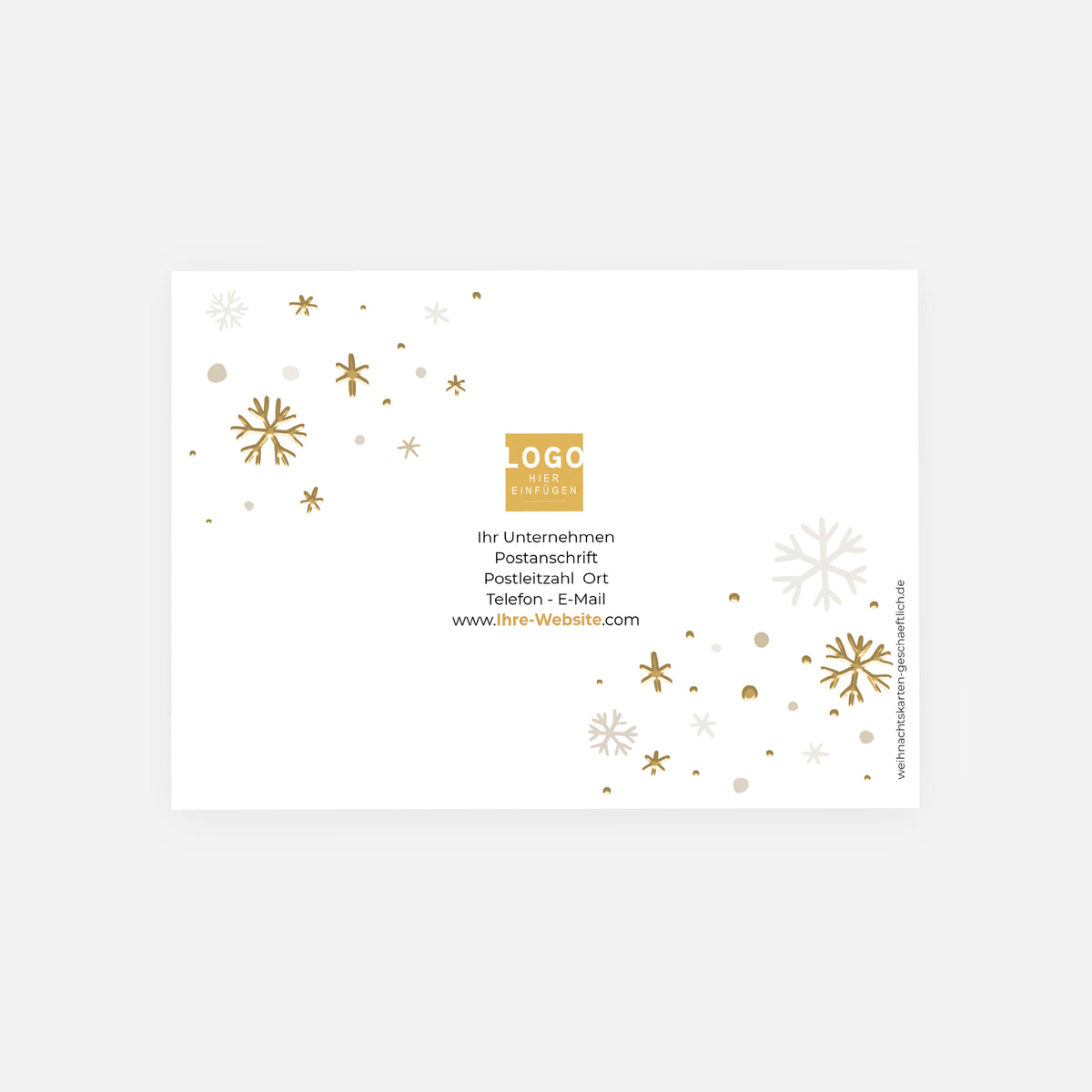 Edel Schnee | Weihnachtskarte mit goldener Prägung • Horizontal klappbar photo N° 3