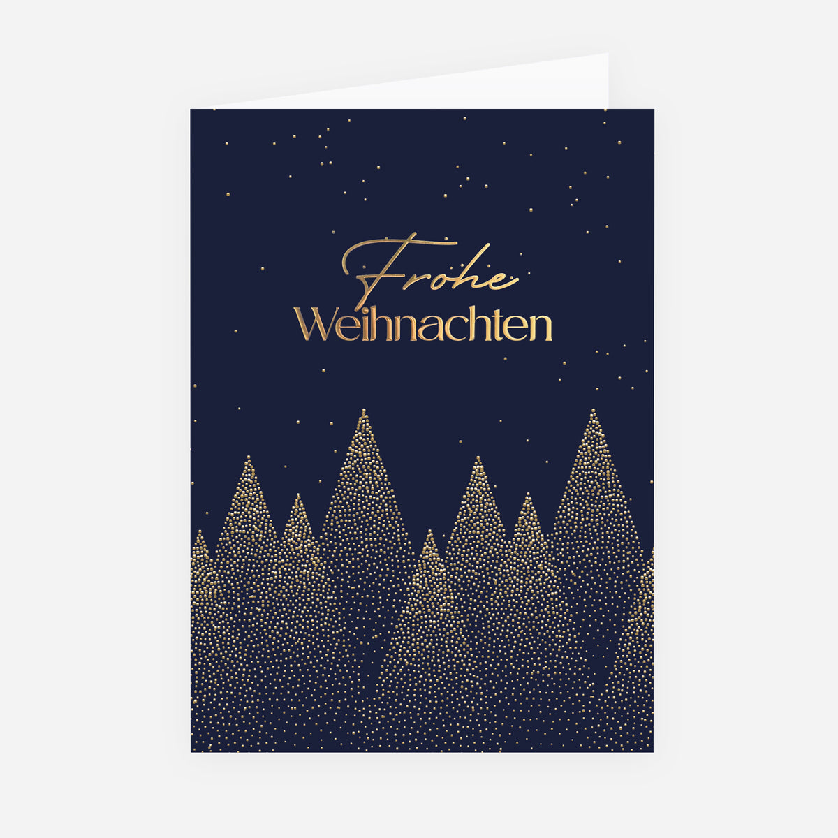Goldener Wald | Weihnachtskarte mit goldener Prägung • Hochformat klappbar photo N° 1