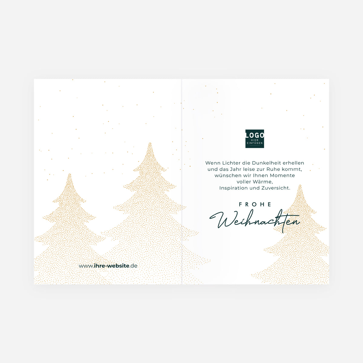 Funkelnder Wald | Weihnachtskarte mit goldener Prägung • Hochformat klappbar photo N° 2