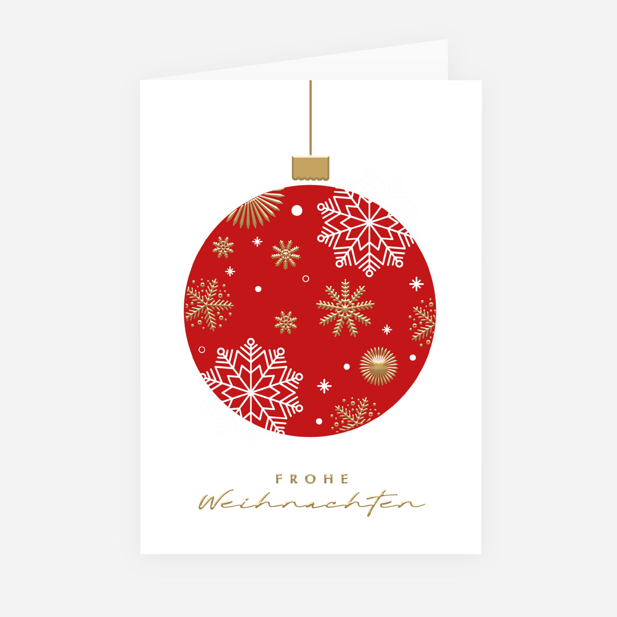 Goldene Schneeflocken | Weihnachtskarte mit goldener Prägung • Hochformat klappbar photo N° 1