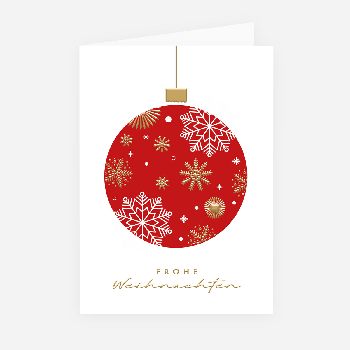 Goldene Schneeflocken | Weihnachtskarte mit goldener Prägung • Hochformat klappbar photo N° 1