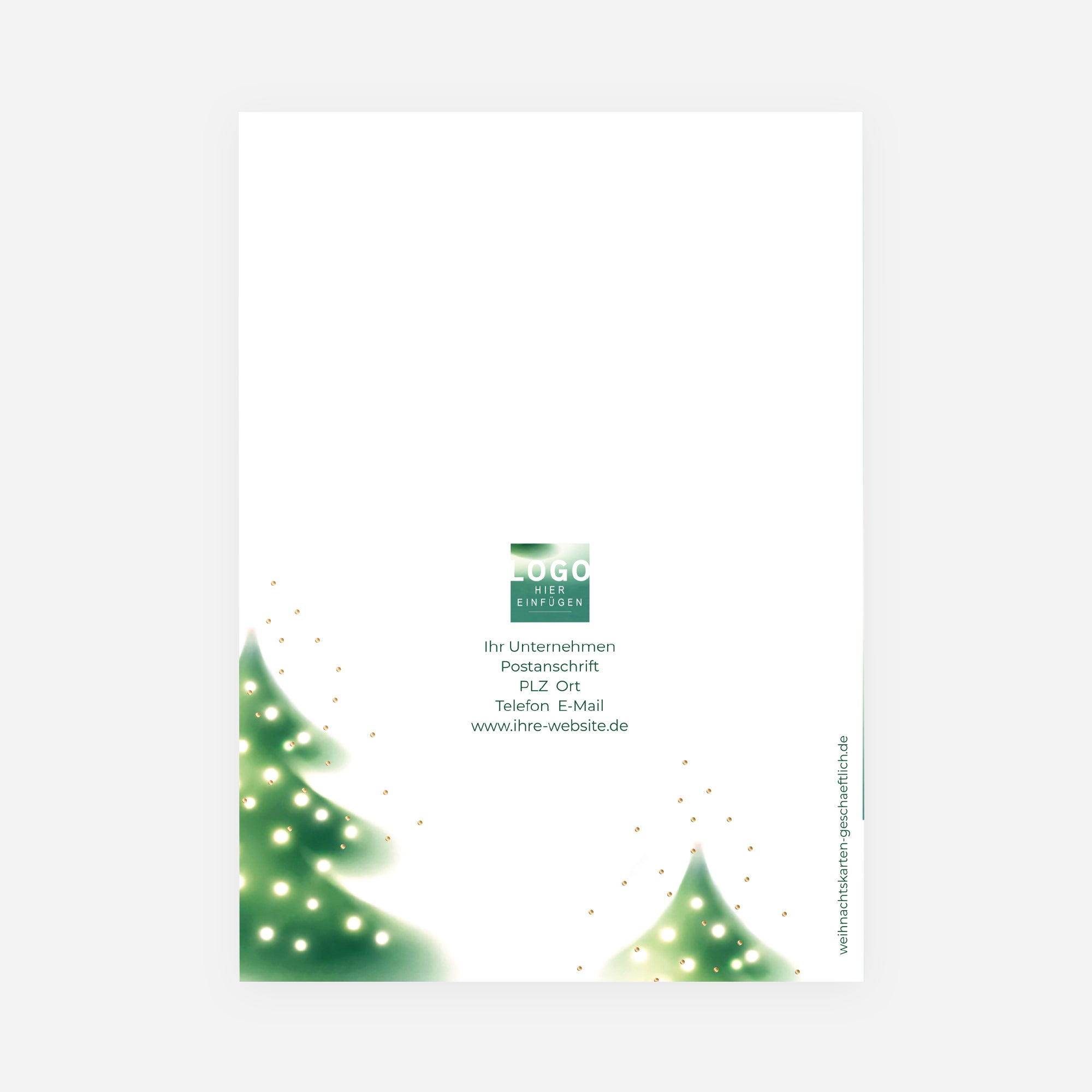 Sanfter Lichterbaum | Weihnachtskarte mit goldener Prägung • Hochformat klappbar photo N° 3