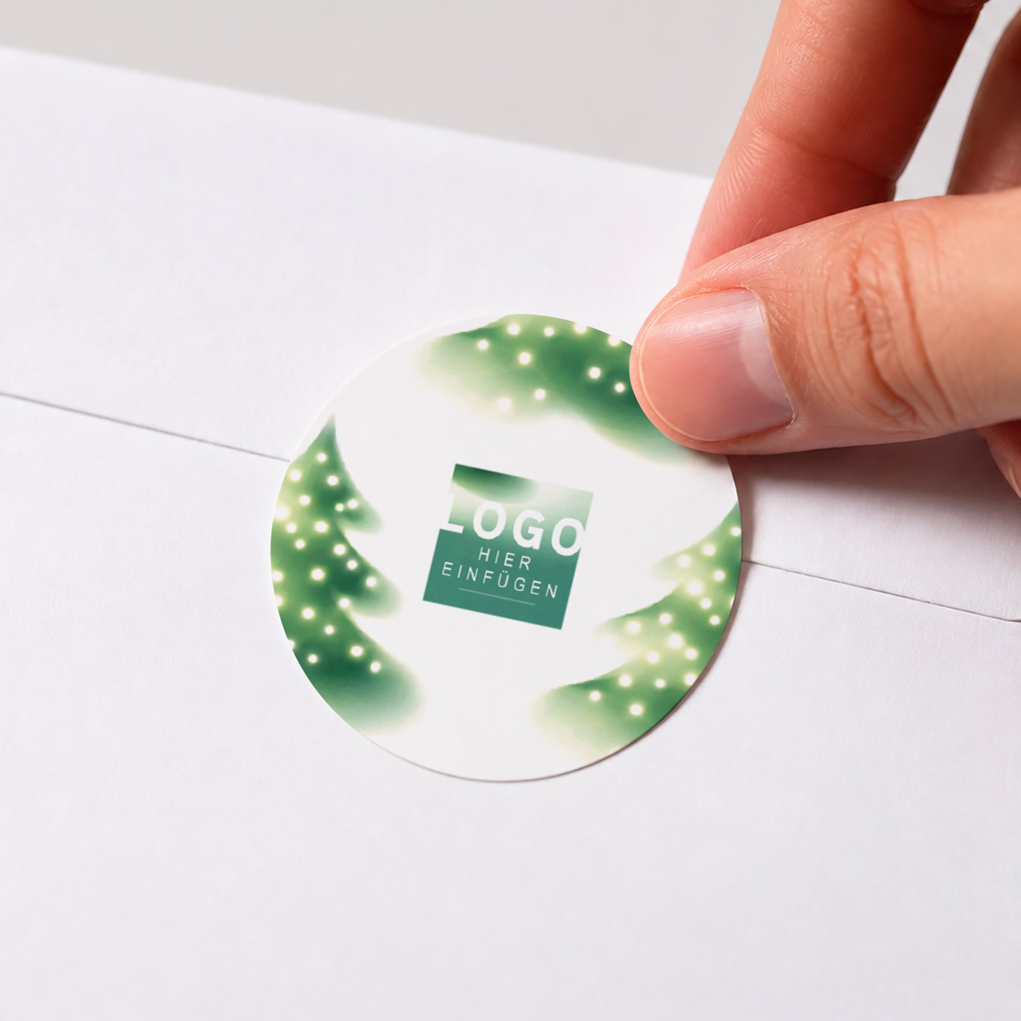 Sanfter Lichterbaum | Sticker • Rund photo N° 1
