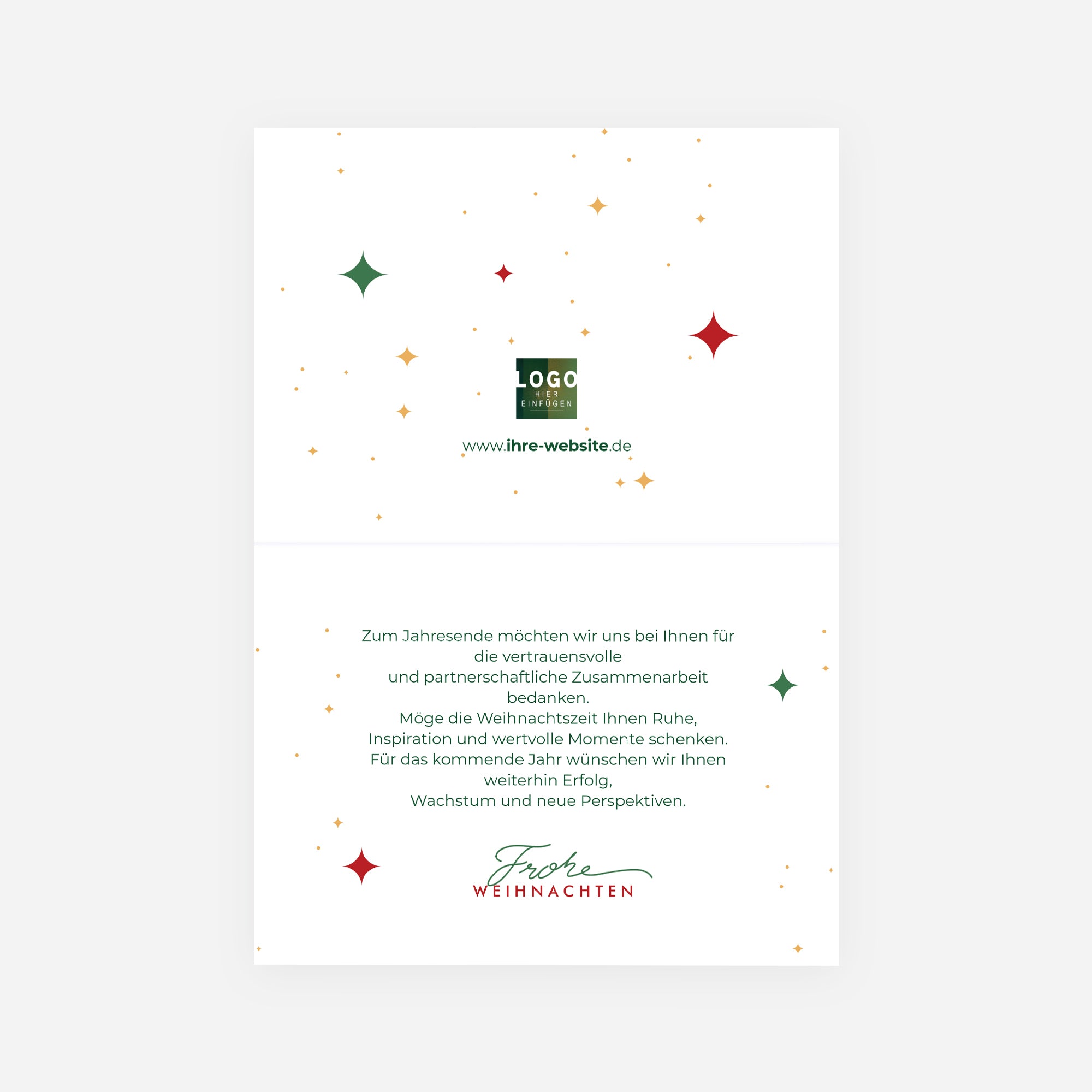 Zauberhafte Weihnachtskugeln | Weihnachtskarte mit goldener Prägung • Horizontal klappbar photo N° 2
