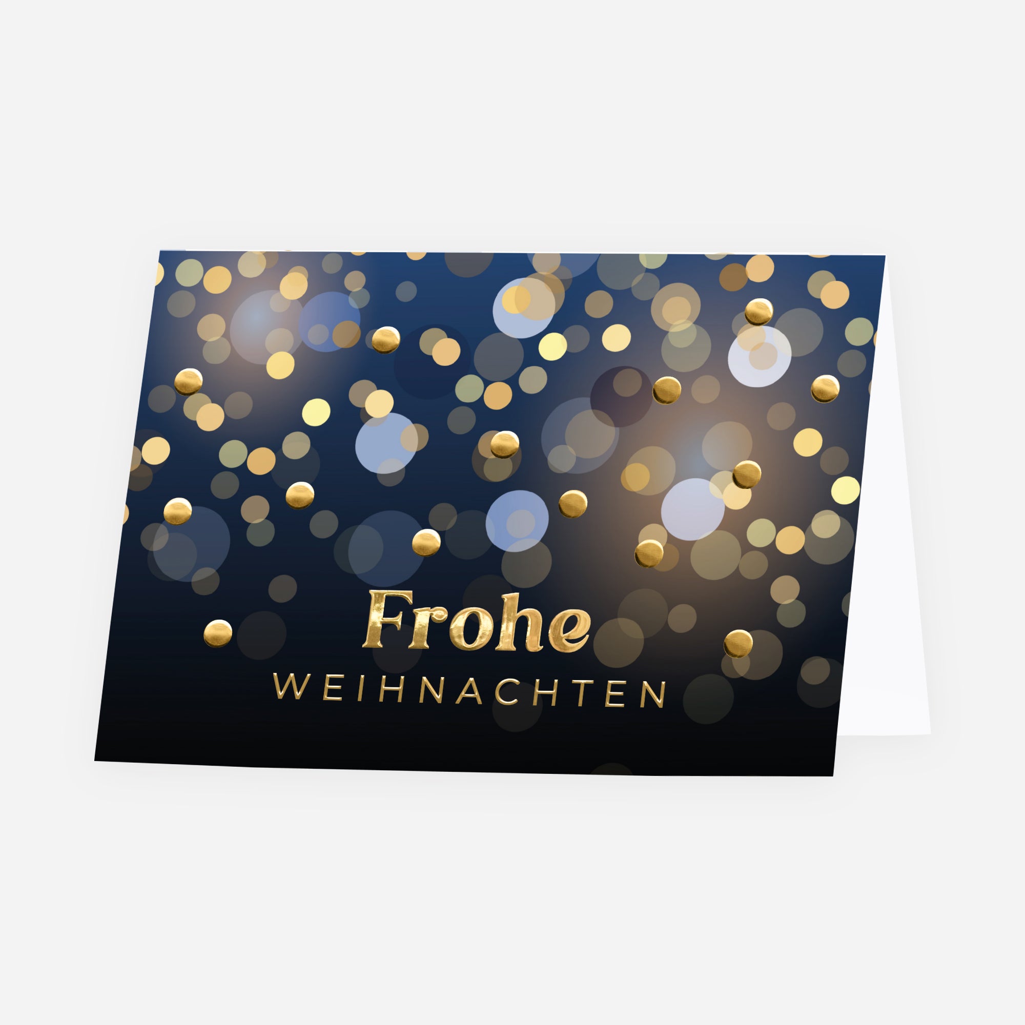 Goldene Eleganz | Weihnachtskarte mit goldener Prägung • Horizontal klappbar photo N° 1