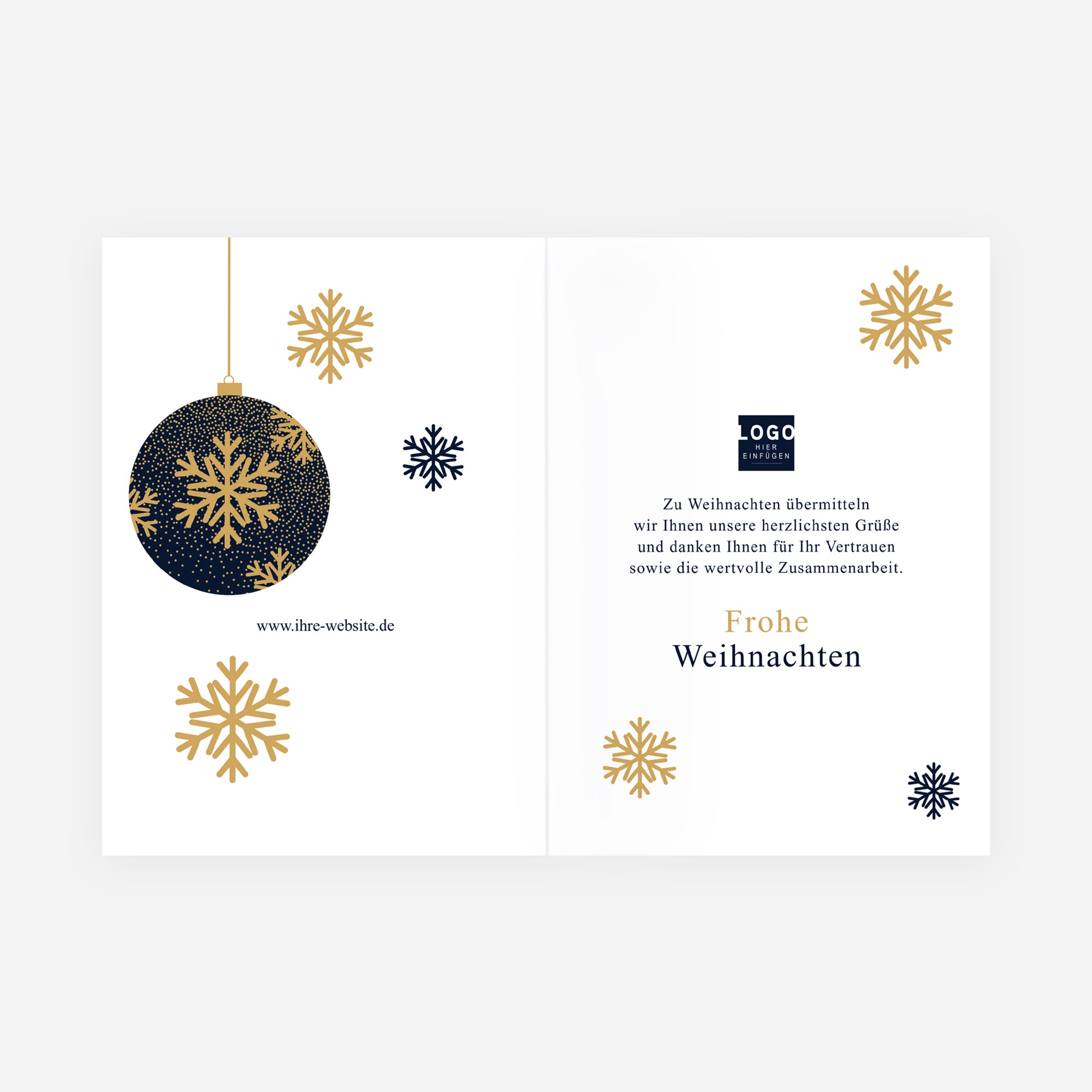 Weihnachtsglanz | Weihnachtskarte mit goldener Prägung • Hochformat klappbar photo N° 2
