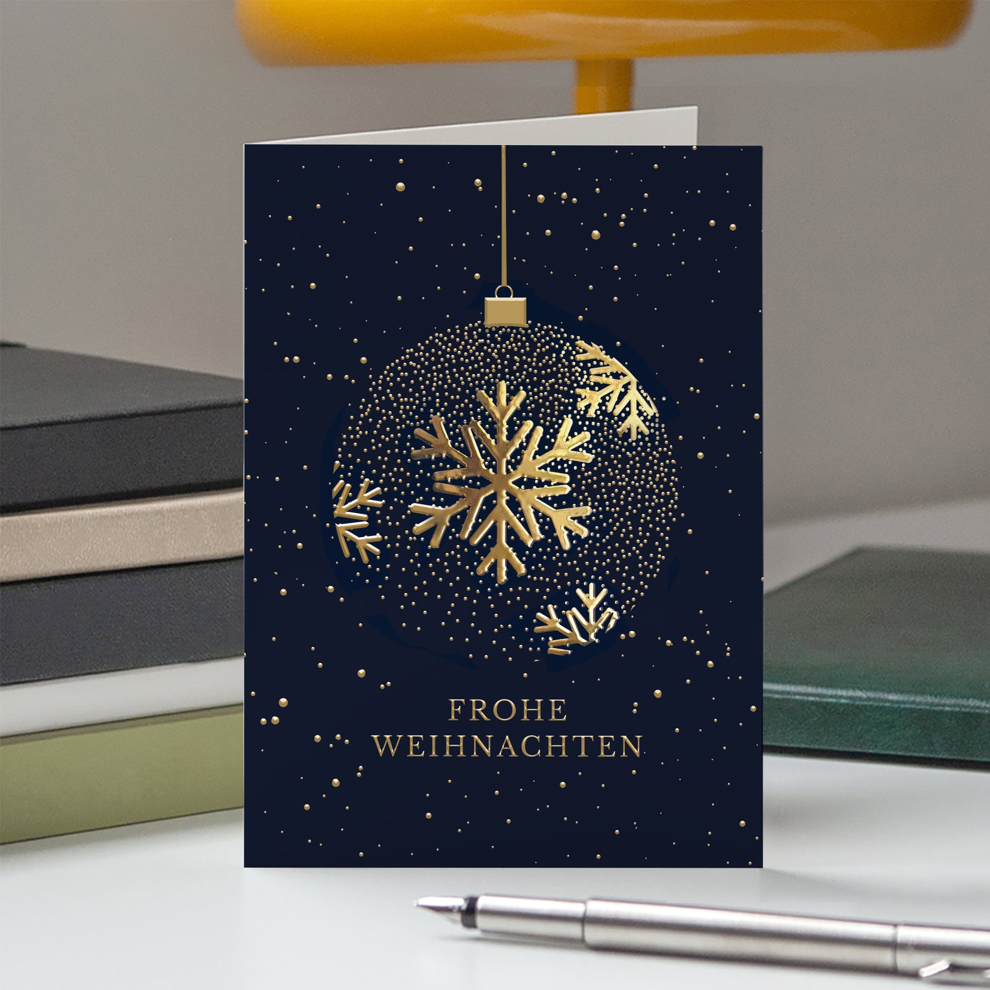 Weihnachtsglanz | Weihnachtskarte mit goldener Prägung • Hochformat klappbar photo N° 5