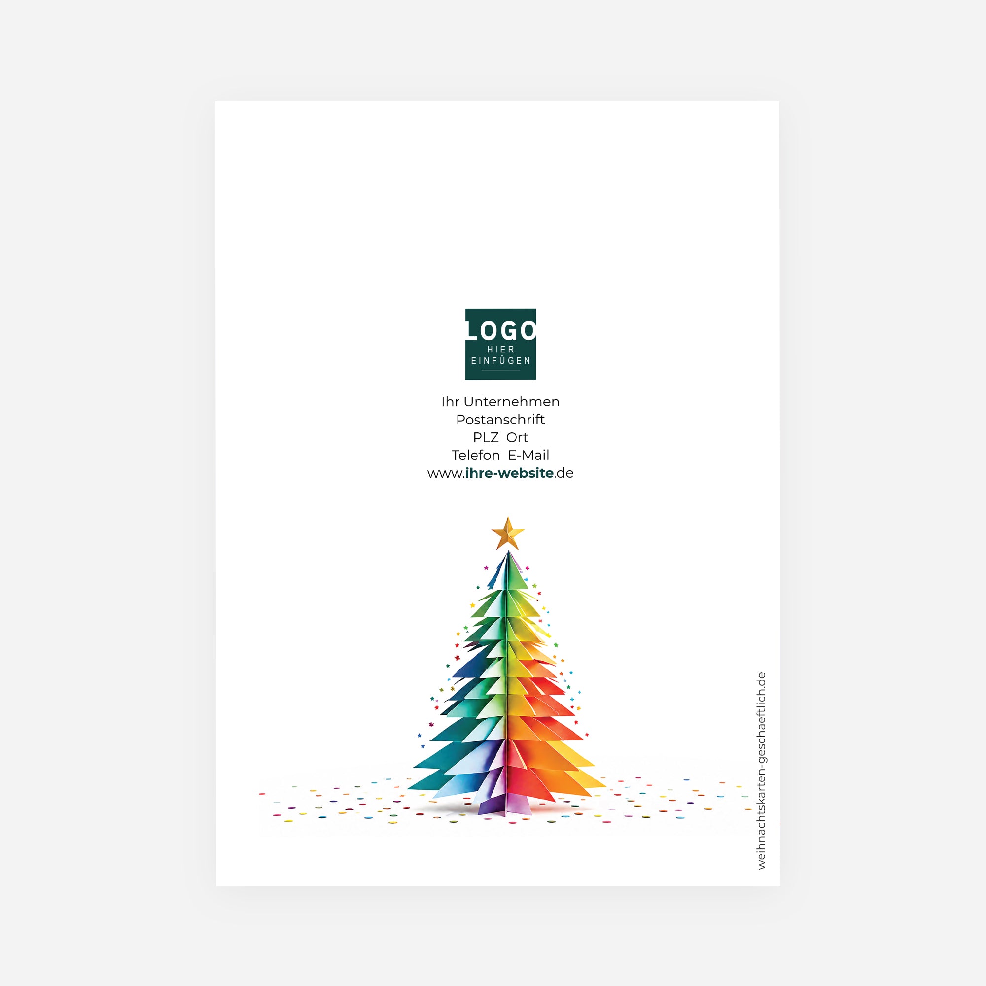 Regenbogen-Tannenbaum | Weihnachtskarte • Hochformat klappbar photo N° 3