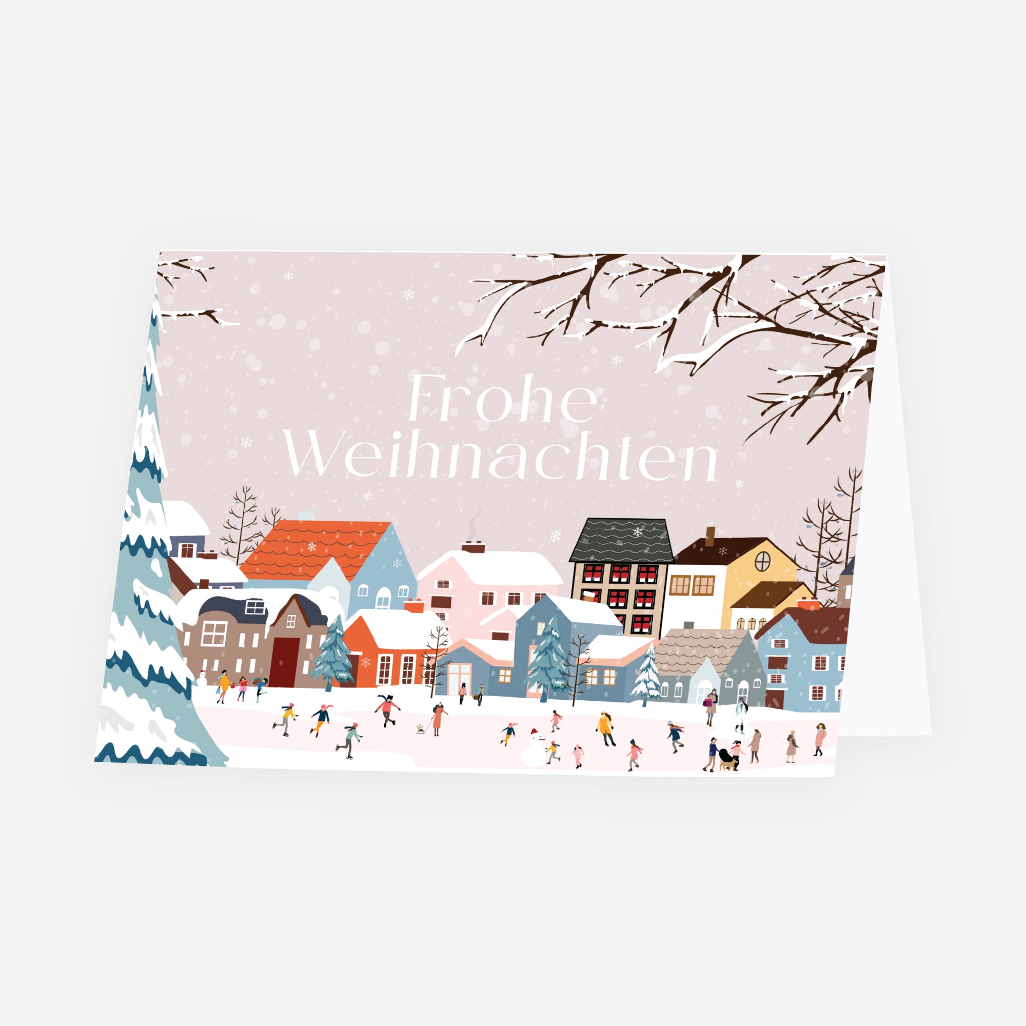 Verzaubertes Dorf | Weihnachtskarte • Horizontal klappbar photo N° 1