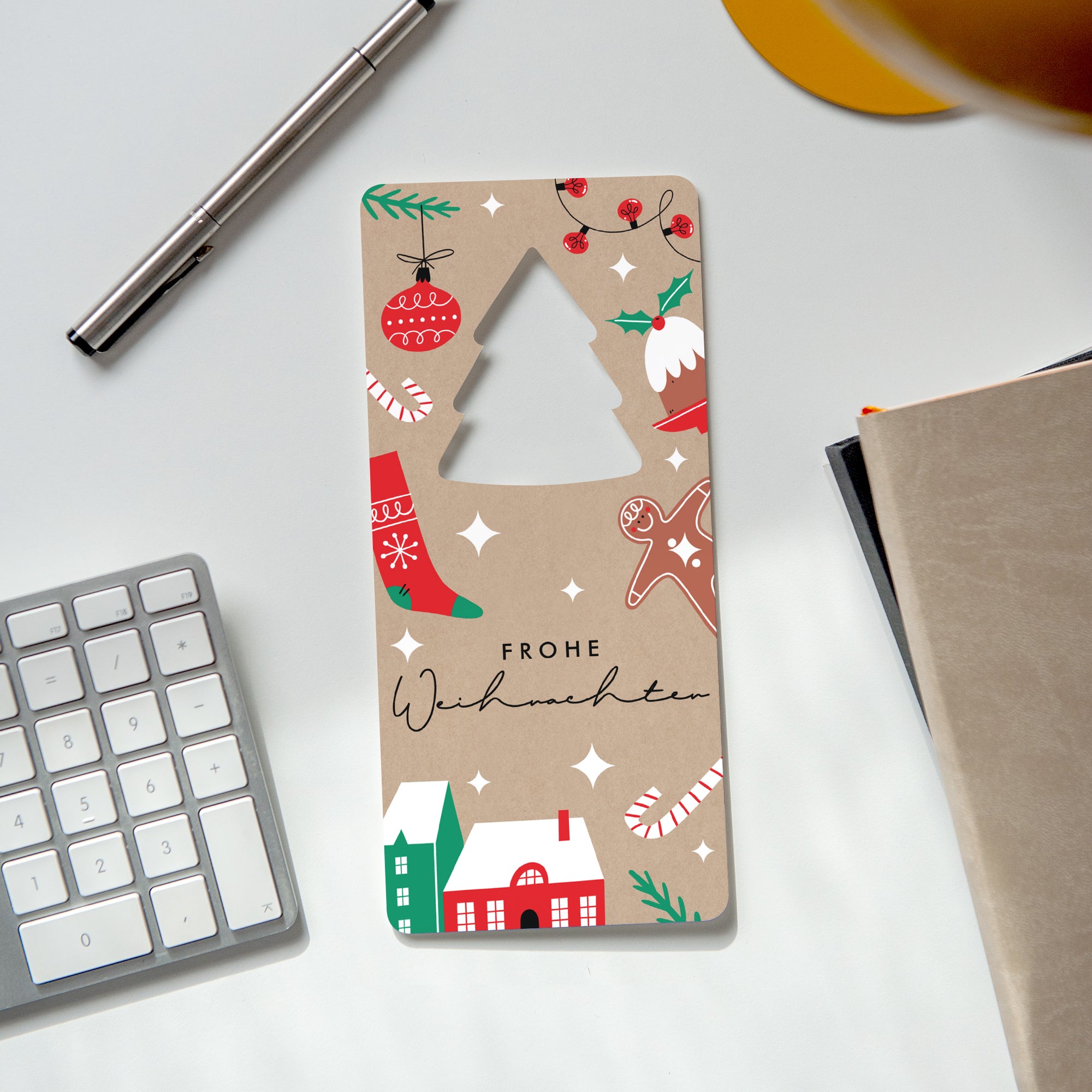 Weihnachten zu Hause | Weihnachtskarte • Ausgestanzter Tannenbaum photo N° 4
