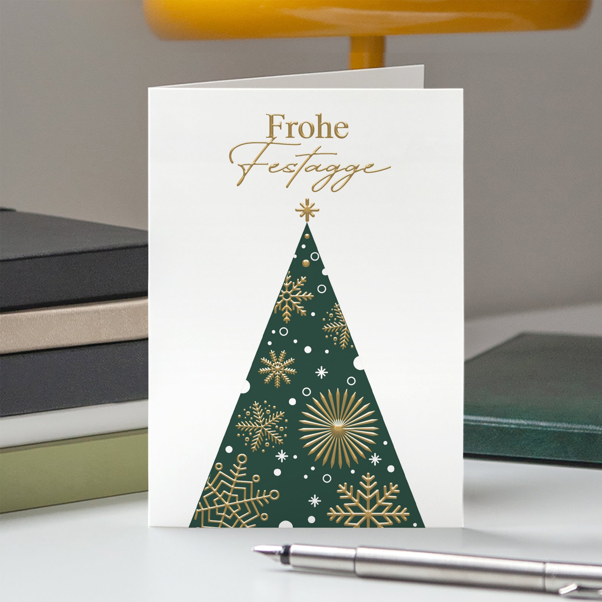 Goldener Tannenzauber | Weihnachtskarte mit goldener Prägung • Hochformat klappbar photo N° 5
