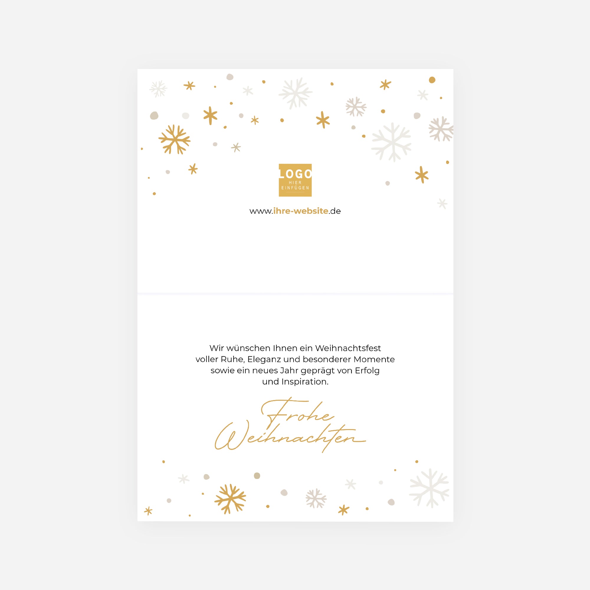 Edel Schnee | Weihnachtskarte mit goldener Prägung • Horizontal klappbar photo N° 2