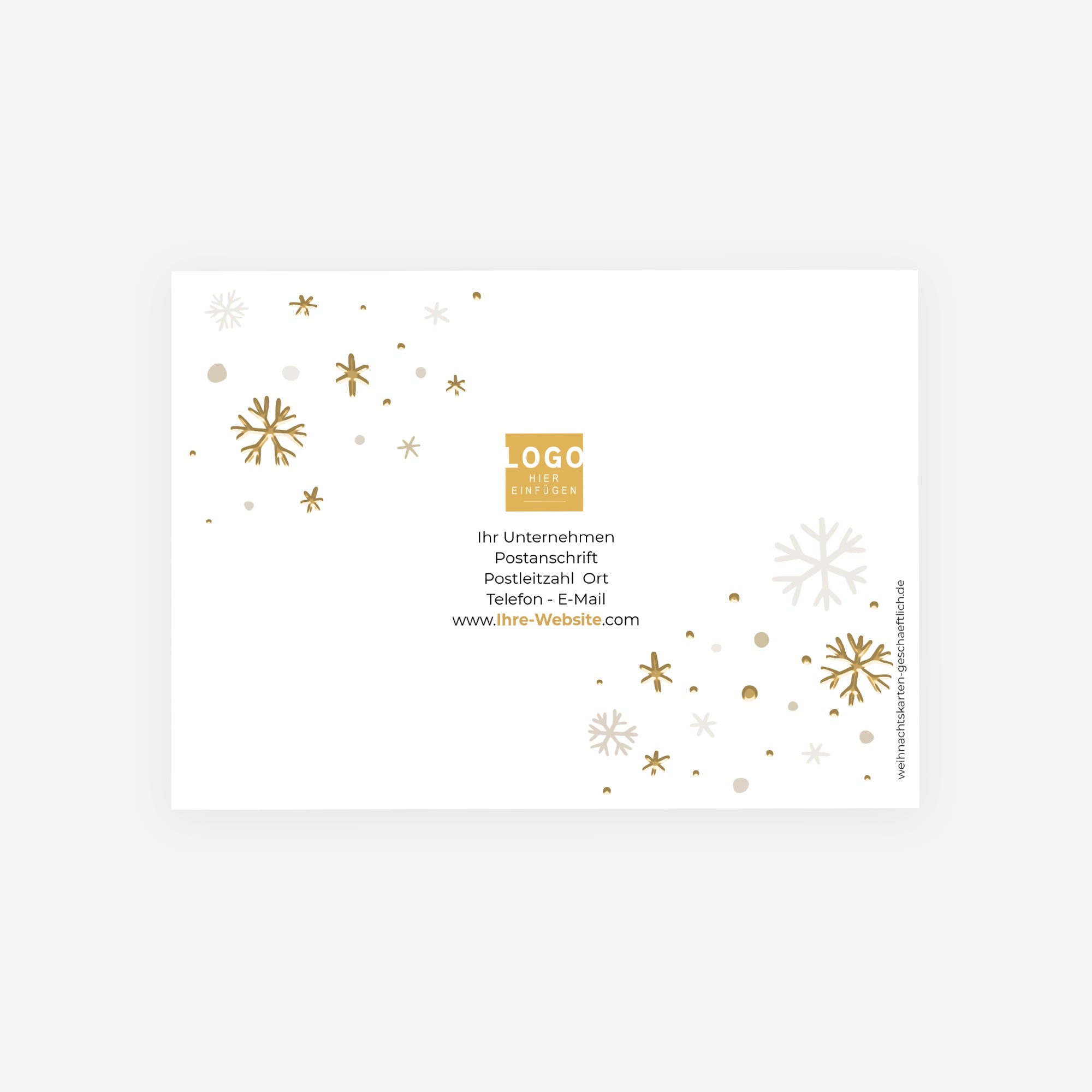 Edel Schnee | Weihnachtskarte mit goldener Prägung • Horizontal klappbar photo N° 3