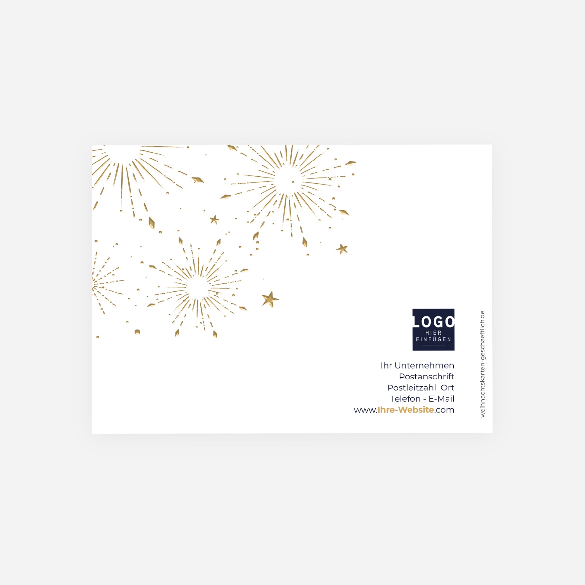 Nächtlicher Glanz | Weihnachtskarte mit goldener Prägung • Horizontal klappbar photo N° 3