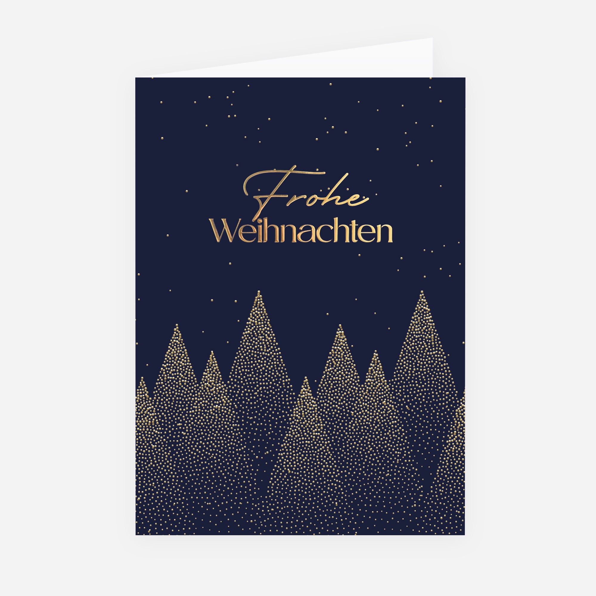 Goldener Wald | Weihnachtskarte mit goldener Prägung • Hochformat klappbar photo N° 1