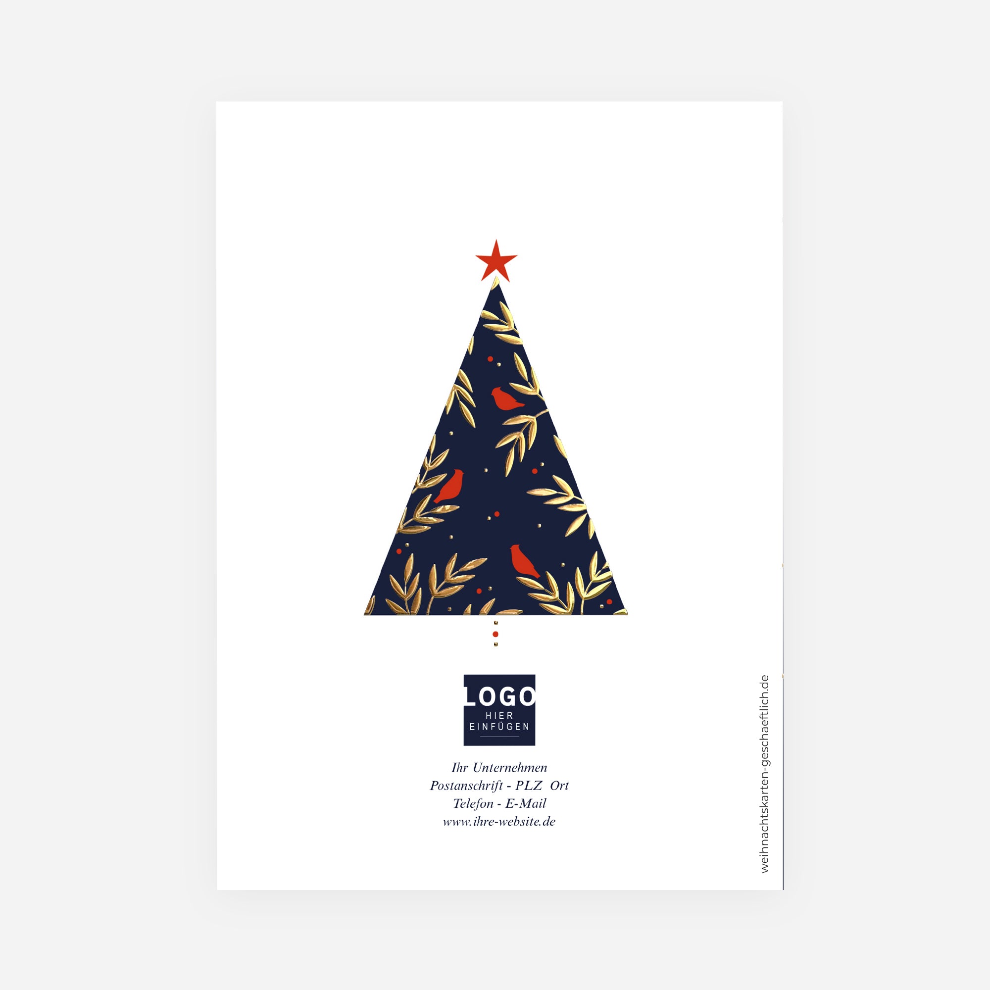 Verzauberter Tannenbaum | Weihnachtskarte mit goldener Prägung • Hochformat klappbar photo N° 3