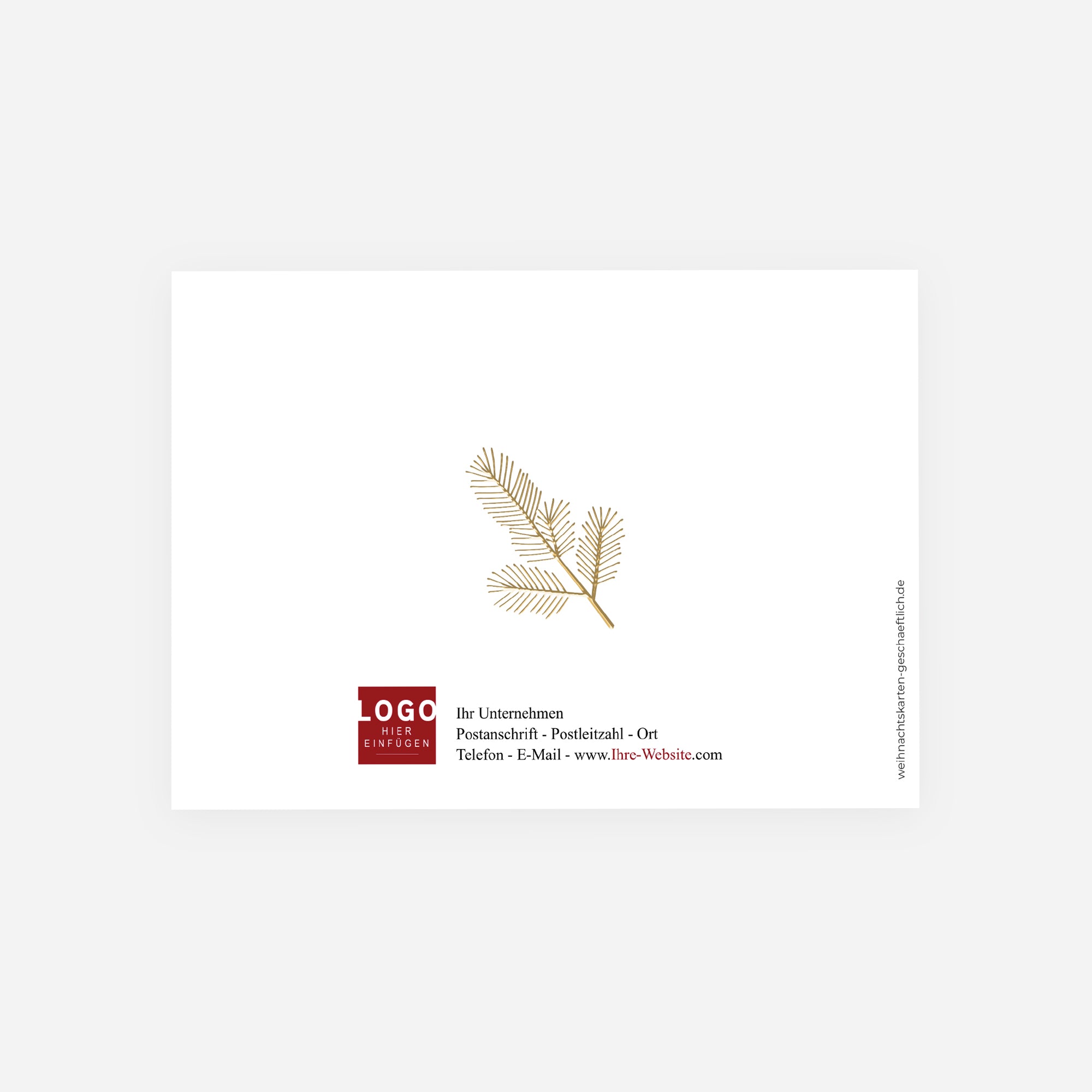 Naturjuwel | Weihnachtskarte mit goldener Prägung • Horizontal klappbar photo N° 3