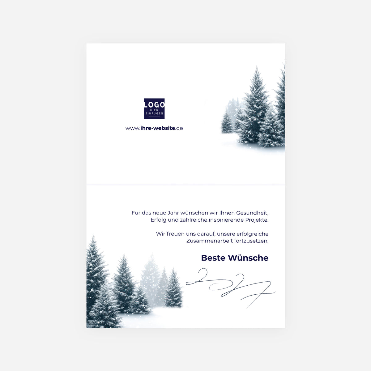 Nordischer Schimmer | Weihnachtskarte • Horizontal klappbar photo N° 2