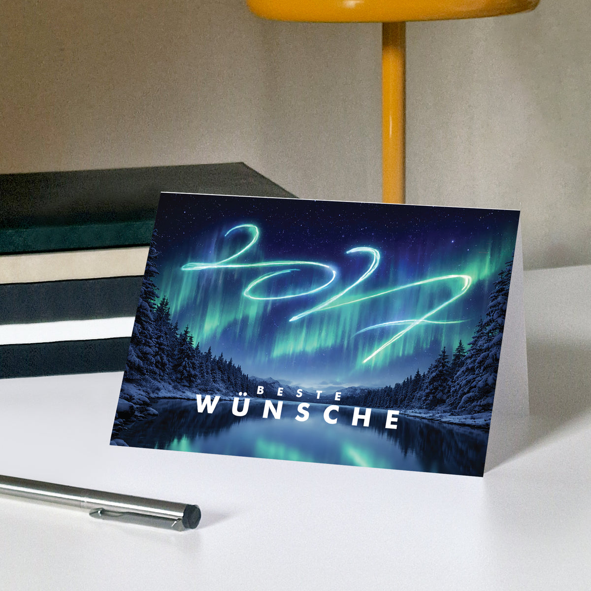 Nordischer Schimmer | Weihnachtskarte • Horizontal klappbar photo N° 5