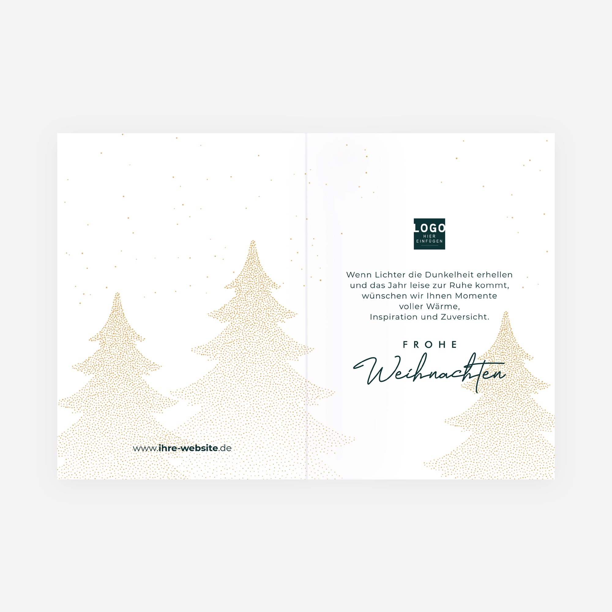 Funkelnder Wald | Weihnachtskarte mit goldener Prägung • Hochformat klappbar photo N° 2